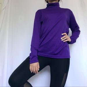 Vintage mock neck purple pullover